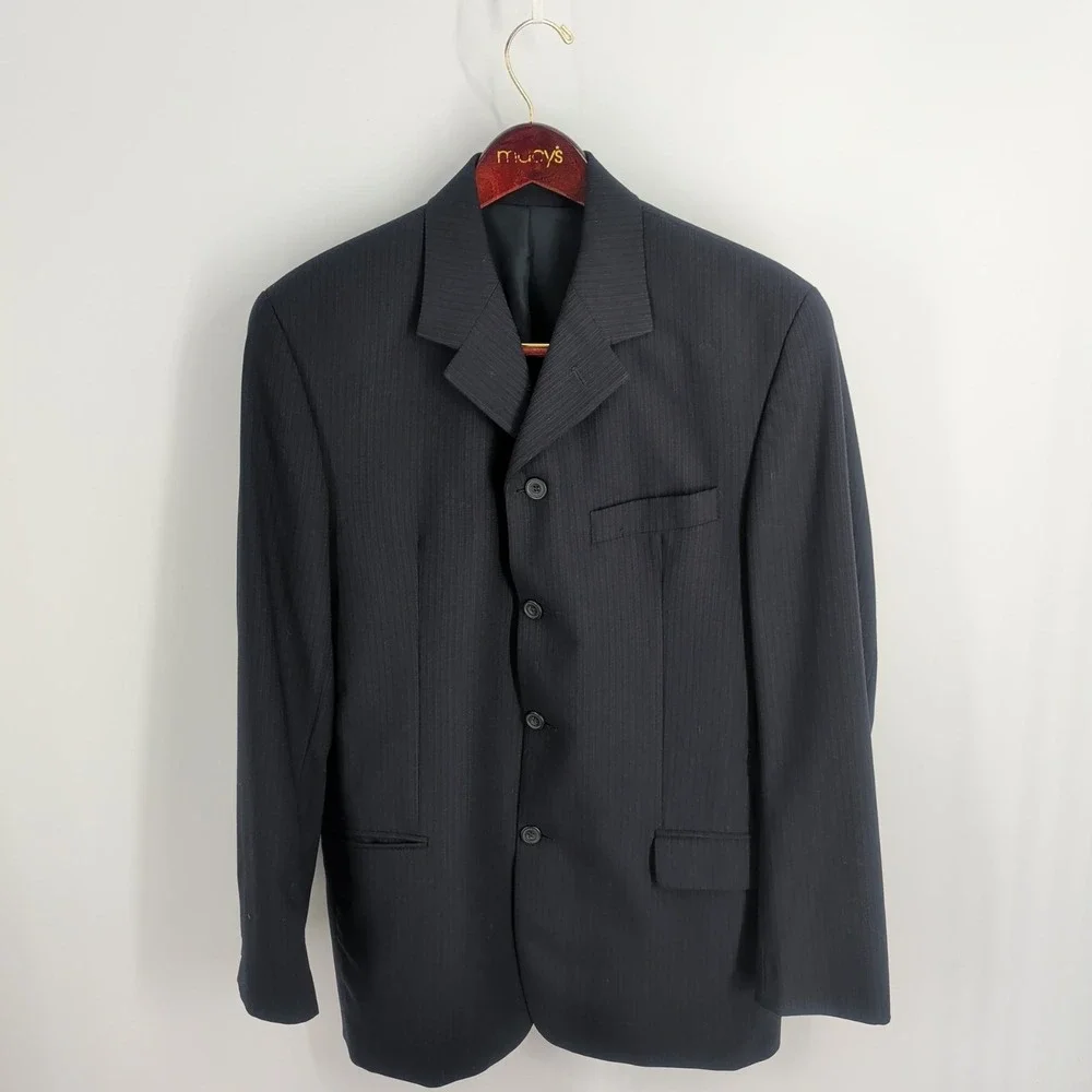 LH Limehaus Lapel Notched Collar Western Classic Blazer Jacket Black Size 42‎